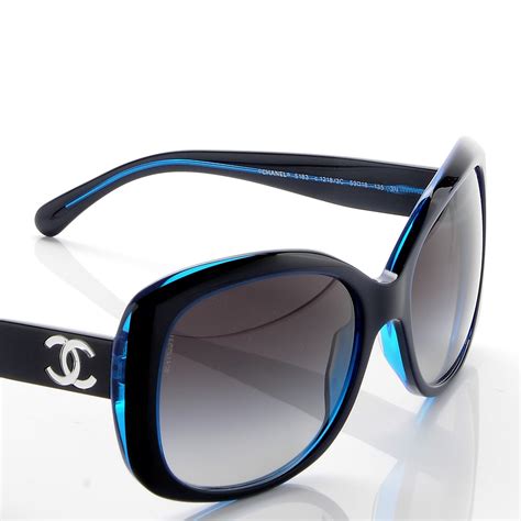 chanel sunglasses 5183 blue|Chanel 5183 1218/3C Sunglasses Polished Blue on Crystal Blue .